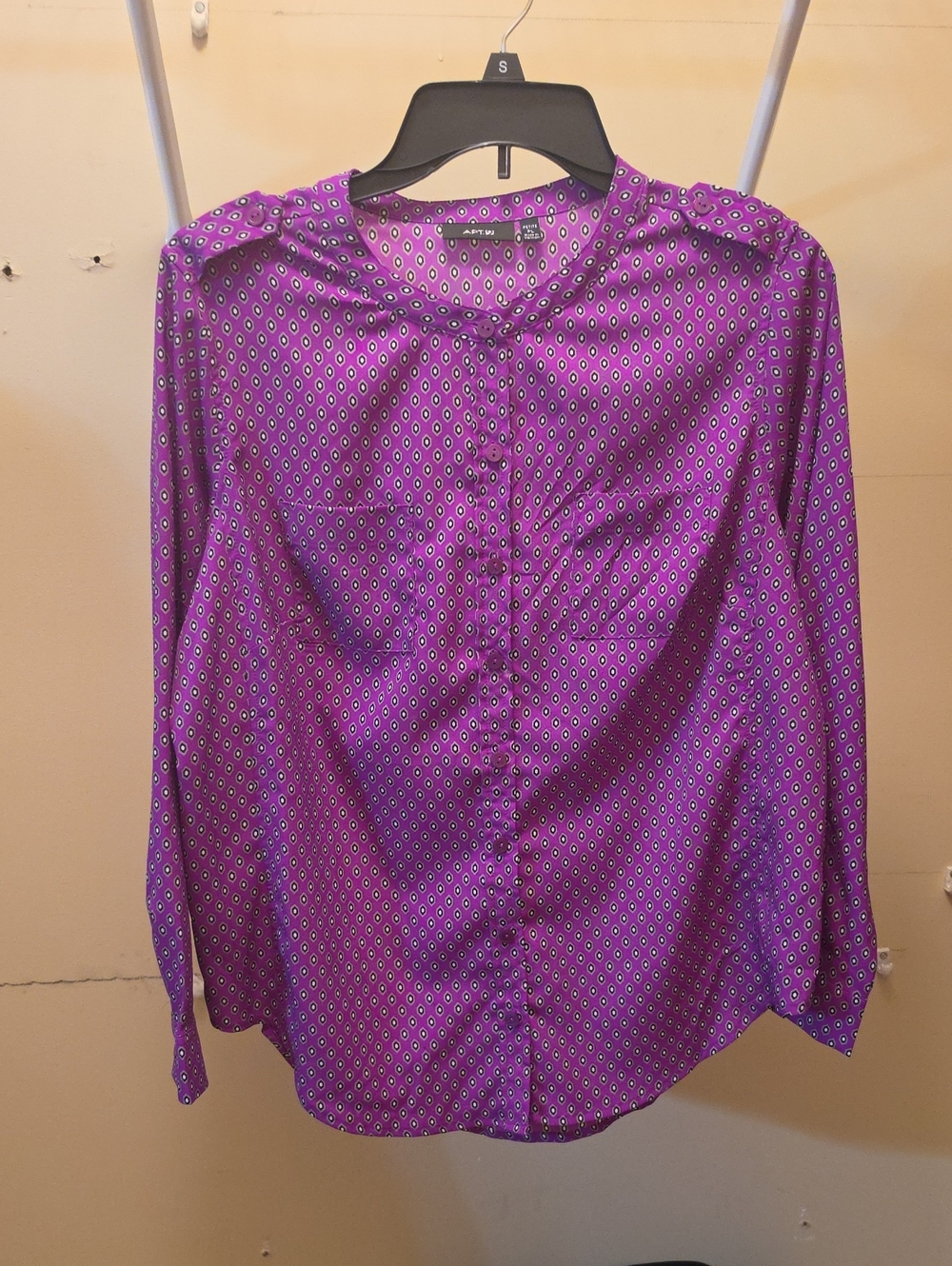 Apt. 9 Purple Printed Button-Front Blouse